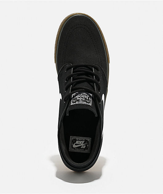 Nike SB Zoom Janoski OG+ Black & Gum Canvas Skate Shoes | Zumiez